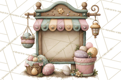 Easter Carnival Clipart, Pastel Carnival Booths Png Product Image 5
