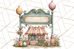 Easter Carnival Clipart, Pastel Carnival Booths Png Product Image 2