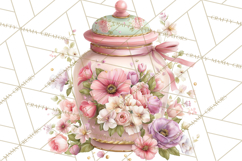 Blossom Tea Party Clipart, Pastel Tea Party Png Product Image 4