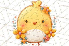 Easter Cookies Clipart, Bunny Chick Egg Carrot Flower PNG Product Image 3