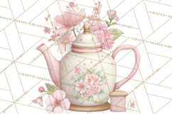 Blossom Tea Party Clipart, Pastel Tea Party Png Product Image 3