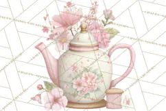 Blossom Tea Party Clipart, Pastel Tea Party Png Product Image 3