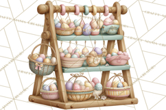 Easter Carnival Clipart, Pastel Carnival Booths Png Product Image 5