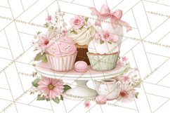 Blossom Tea Party Clipart, Pastel Tea Party Png Product Image 2