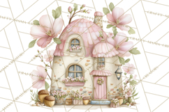 Whimsical Fairy World Clipart, Pastel Fairy Houses Png Product Image 5
