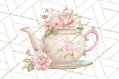 Blossom Tea Party Clipart, Pastel Tea Party Png Product Image 4