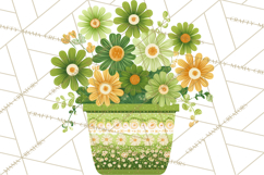 Retro 70s Psychedelic Clipart PNG, Groovy Flowers Product Image 4