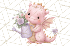 Easter Baby Dragon Clipart, Cute Pastel Spring Dragons Png Product Image 2