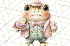 Easter Frogs in Fancy Fits, Cute Spring Clipart Png Product Image 3