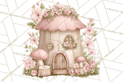 Whimsical Fairy World Clipart, Pastel Fairy Houses Png Product Image 5