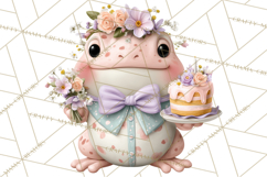 Easter Frogs in Fancy Fits, Cute Spring Clipart Png Product Image 2