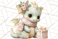 Easter Baby Dragon Clipart, Cute Pastel Spring Dragons Png Product Image 5