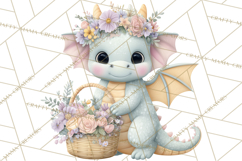 Easter Baby Dragon Clipart, Cute Pastel Spring Dragons Png Product Image 3
