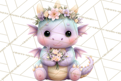 Easter Baby Dragon Clipart, Cute Pastel Spring Dragons Png Product Image 5