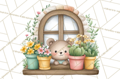 Spring Cozy Home Clipart, Cute Kawaii House Decor Icons PNG Product Image 2
