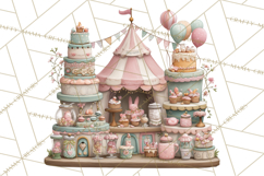 Easter Carnival Clipart, Pastel Carnival Booths Png Product Image 2