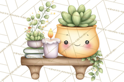 Spring Cozy Home Clipart, Cute Kawaii House Decor Icons PNG Product Image 4