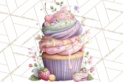 Dessert Clipart, Girly Pastel Sweets, Cupcakes Cookies Png Product Image 5