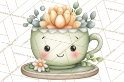 Spring Cozy Home Clipart, Cute Kawaii House Decor Icons PNG Product Image 3