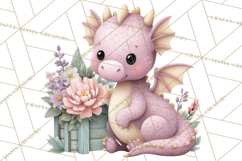Easter Baby Dragon Clipart, Cute Pastel Spring Dragons Png Product Image 4