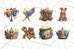 Carnival Animals Parade Clipart, Mardi Gras PNG Product Image 4