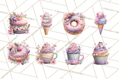 Dessert Clipart, Girly Pastel Sweets, Cupcakes Cookies Png Product Image 3