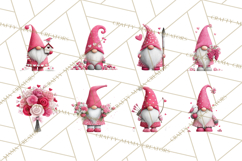 Valentine Gnome Clipart Watercolor Love Gnomes PNG Product Image 9