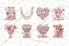 Retro Valentine Candy Shop Clipart PNG Pastel Sweets Product Image 2