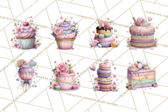 Dessert Clipart, Girly Pastel Sweets, Cupcakes Cookies Png Product Image 4