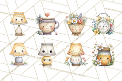 Spring Cozy Home Clipart, Cute Kawaii House Decor Icons PNG Product Image 13