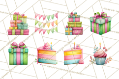 Woodland Birthday Clipart PNG, Watercolor Woodland Animals Product Image 8