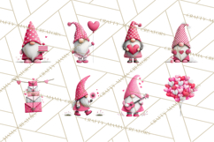 Valentine Gnome Clipart Watercolor Love Gnomes PNG Product Image 4