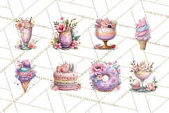 Dessert Clipart, Girly Pastel Sweets, Cupcakes Cookies Png Product Image 2