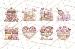 Retro Valentine Candy Shop Clipart PNG Pastel Sweets Product Image 7
