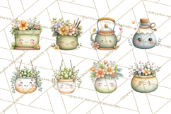 Spring Cozy Home Clipart, Cute Kawaii House Decor Icons PNG Product Image 10