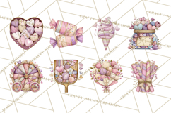 Retro Valentine Candy Shop Clipart PNG Pastel Sweets Product Image 4