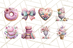 Dessert Clipart, Girly Pastel Sweets, Cupcakes Cookies Png Product Image 6