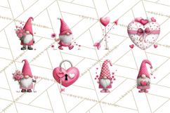 Valentine Gnome Clipart Watercolor Love Gnomes PNG Product Image 7