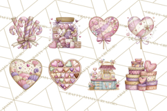 Retro Valentine Candy Shop Clipart PNG Pastel Sweets Product Image 5