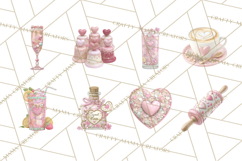 Sweet Treats Patisserie Clipart PNG Valentine Bakery Png Product Image 9