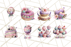 Dessert Clipart, Girly Pastel Sweets, Cupcakes Cookies Png Product Image 5