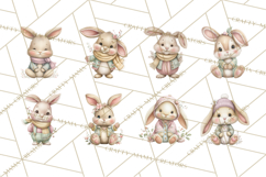 Easter Bunny Clipart PNG, Cute Bunny Characters, Pastel Product Image 3