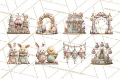 Easter Carnival Clipart, Pastel Carnival Booths Png Product Image 7