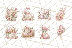 Blossom Tea Party Clipart, Pastel Tea Party Png Product Image 5