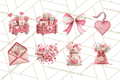 Love Letter Delivery Clipart, Valentine Mail Heart Envelopes Product Image 5