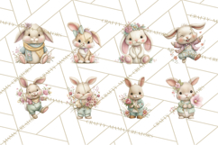 Easter Bunny Clipart PNG, Cute Bunny Characters, Pastel Product Image 6