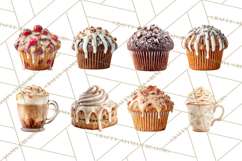 Winter Café PNG, Cozy Latte Clipart, Bakery Drink Graphics Product Image 8