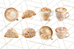 Winter Café PNG, Cozy Latte Clipart, Bakery Drink Graphics Product Image 4