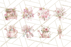 Girly Garden Tools Clipart, Pastel Gardening Clip Art Png Product Image 3