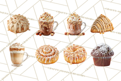 Winter Café PNG, Cozy Latte Clipart, Bakery Drink Graphics Product Image 6
